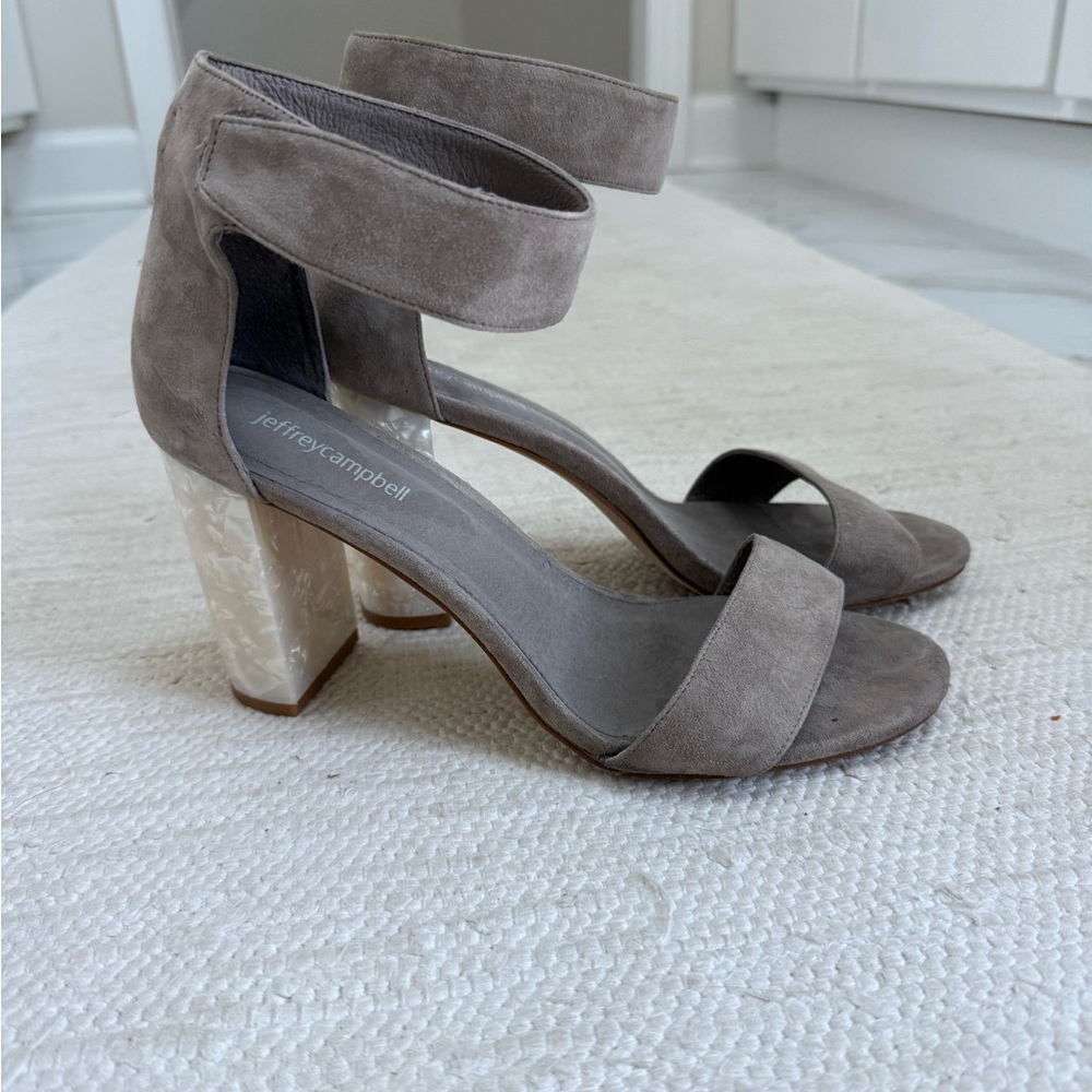Jeffrey Campbell tan suede heels sz 10 - Picture 4 of 7